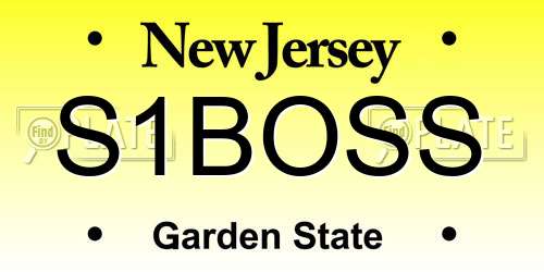 S1BOSS New Jersey License Plate