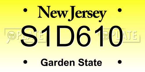 S1D610 New Jersey License Plate