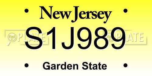 S1J989 New Jersey License Plate