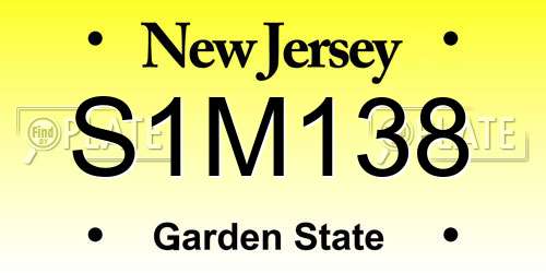 S1M138 New Jersey License Plate