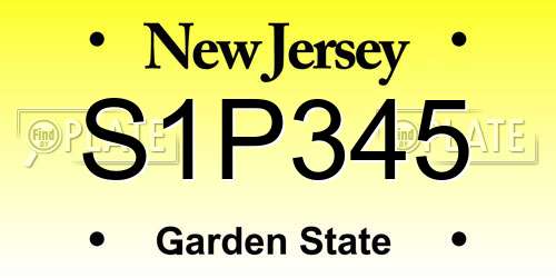 S1P345 New Jersey License Plate