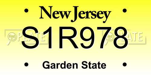 S1R978 New Jersey License Plate