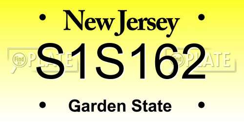 S1S162 New Jersey License Plate