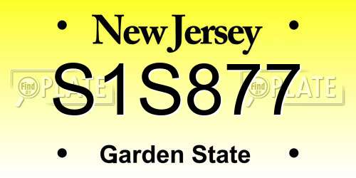 S1S877 New Jersey License Plate