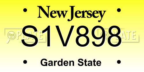 S1V898 New Jersey License Plate