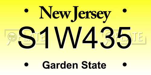 S1W435 New Jersey License Plate