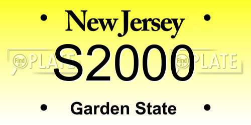 S2000 New Jersey License Plate