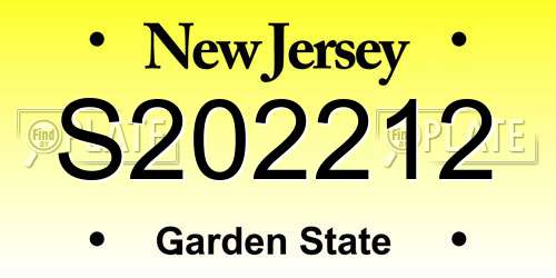 S202212 New Jersey License Plate