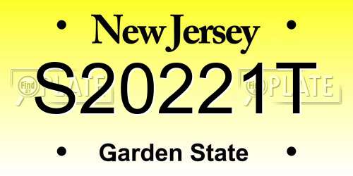 S20221T New Jersey License Plate