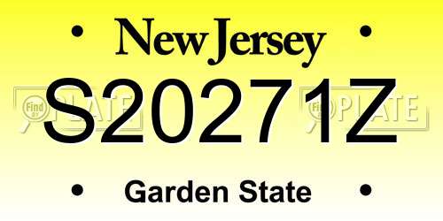 S20271Z New Jersey License Plate