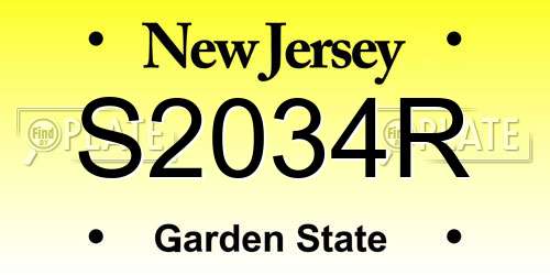 S2034R New Jersey License Plate