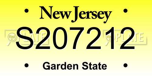 S207212 New Jersey License Plate