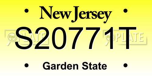 S20771T New Jersey License Plate