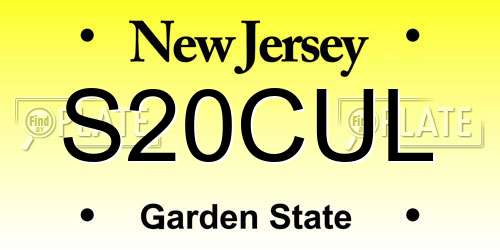 S20CUL New Jersey License Plate
