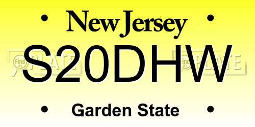 S20DHW New Jersey License Plate