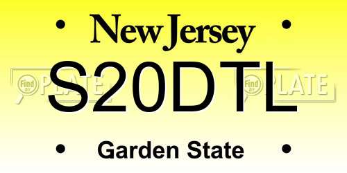S20DTL New Jersey License Plate