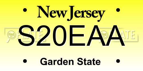S20EAA New Jersey License Plate