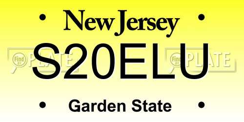 S20ELU New Jersey License Plate