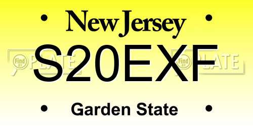 S20EXF New Jersey License Plate