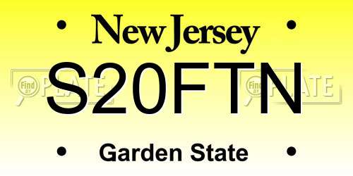 S20FTN New Jersey License Plate