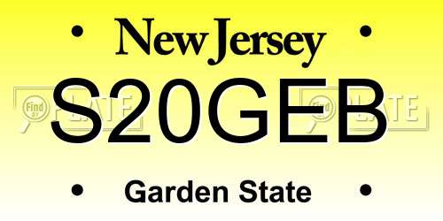 S20GEB New Jersey License Plate