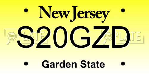S20GZD New Jersey License Plate