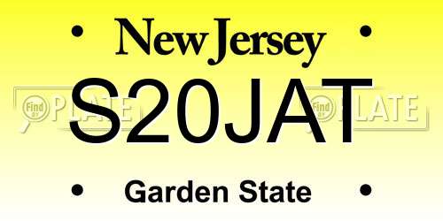 S20JAT New Jersey License Plate