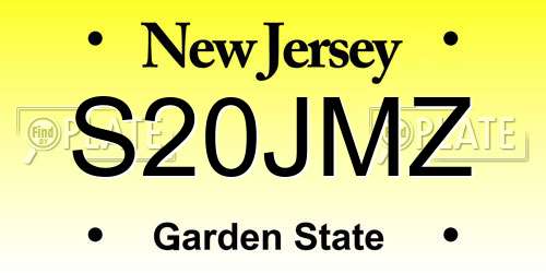 S20JMZ New Jersey License Plate
