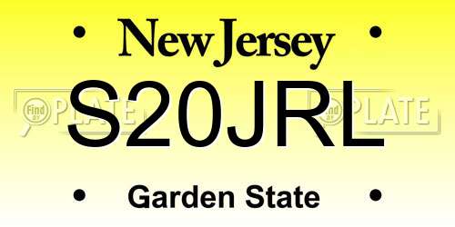 S20JRL New Jersey License Plate