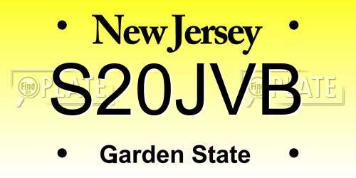 S20JVB New Jersey License Plate