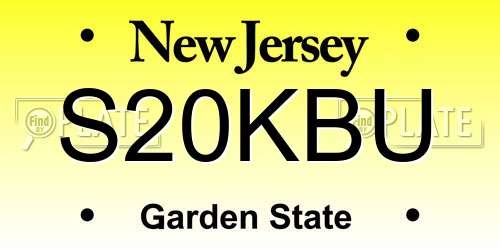 S20KBU New Jersey License Plate