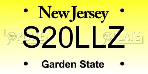 S20LLZ New Jersey License Plate