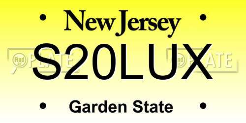 S20LUX New Jersey License Plate