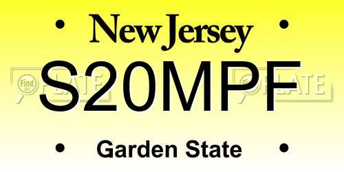 S20MPF New Jersey License Plate