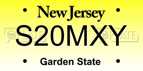 S20MXY New Jersey License Plate