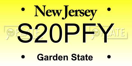 S20PFY New Jersey License Plate