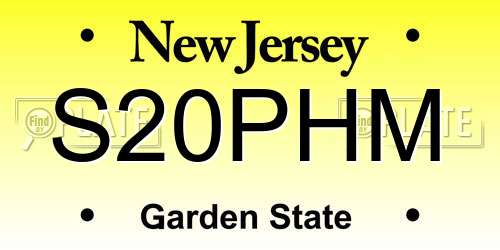 S20PHM New Jersey License Plate