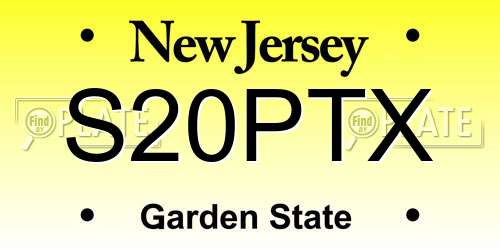 S20PTX New Jersey License Plate