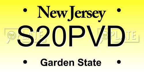 S20PVD New Jersey License Plate
