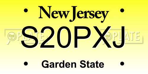 S20PXJ New Jersey License Plate