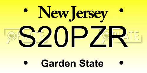 S20PZR New Jersey License Plate