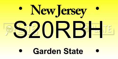S20RBH New Jersey License Plate