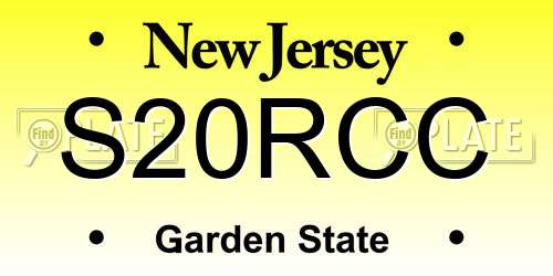 S20RCC New Jersey License Plate