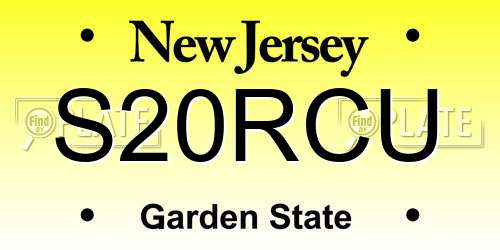 S20RCU New Jersey License Plate