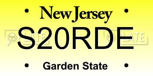 S20RDE New Jersey License Plate