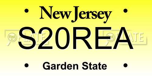 S20REA New Jersey License Plate