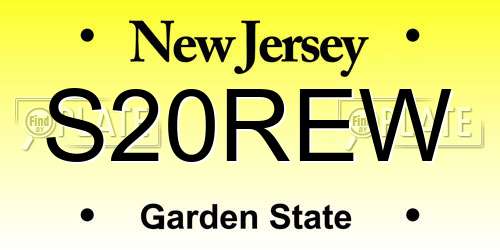 S20REW New Jersey License Plate