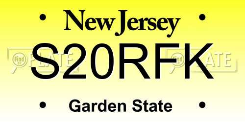 S20RFK New Jersey License Plate