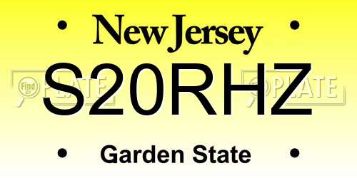S20RHZ New Jersey License Plate