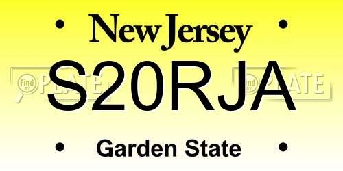 S20RJA New Jersey License Plate